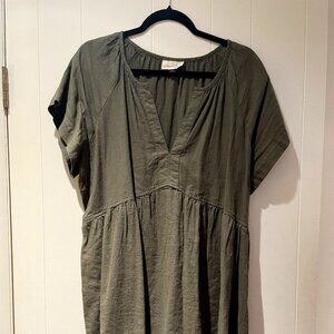 UNIVERSAL THREAD DROP SHOULDER V-NECK COTTON MINI DRESS - NWOT - SIZE L